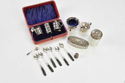Lot 395 - A cased Edward VII hallmarked silver three...