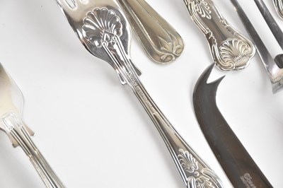 Lot 13 - A silver plated part suite of Kings pattern...