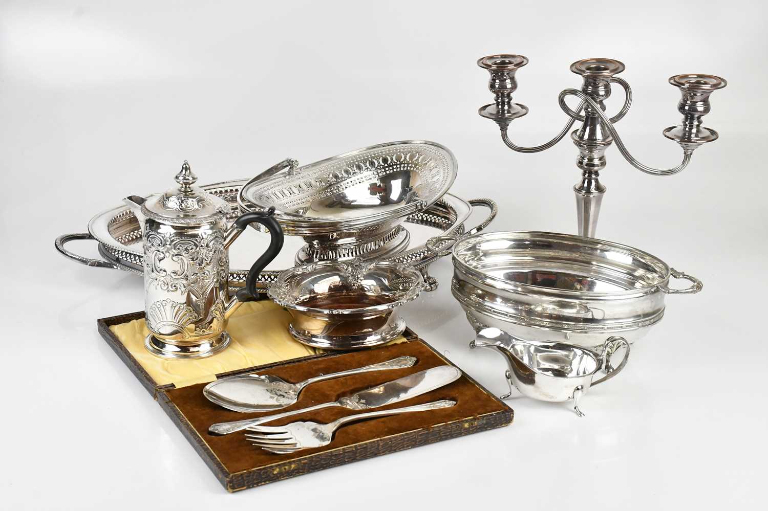 Lot 14 - A collection of assorted silver plate...