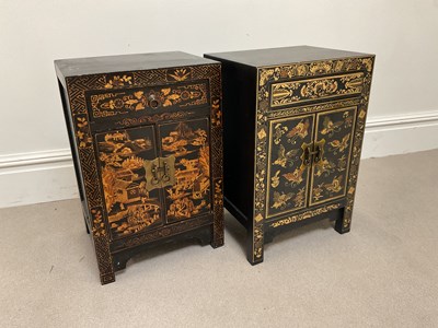Lot 113 - Two 20th century Chinese lacquered cabinets (2).