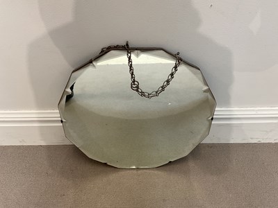 Lot 2082 - A 1940s bevelled wall mirror, diameter 52cm.