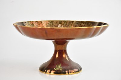 Lot 1334 - CARLTON WARE; a 'Rouge Royal' tazza decorated...