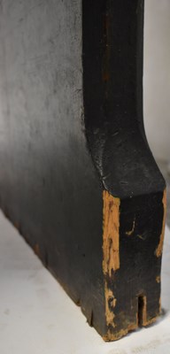 Lot 4 - A pitch pine church pew with Gothic-style ends,...