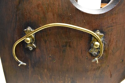 Lot 4 - A pitch pine church pew with Gothic-style ends,...