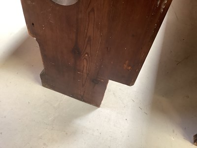 Lot 3 - A pitch pine church pew with Gothic-style ends,...