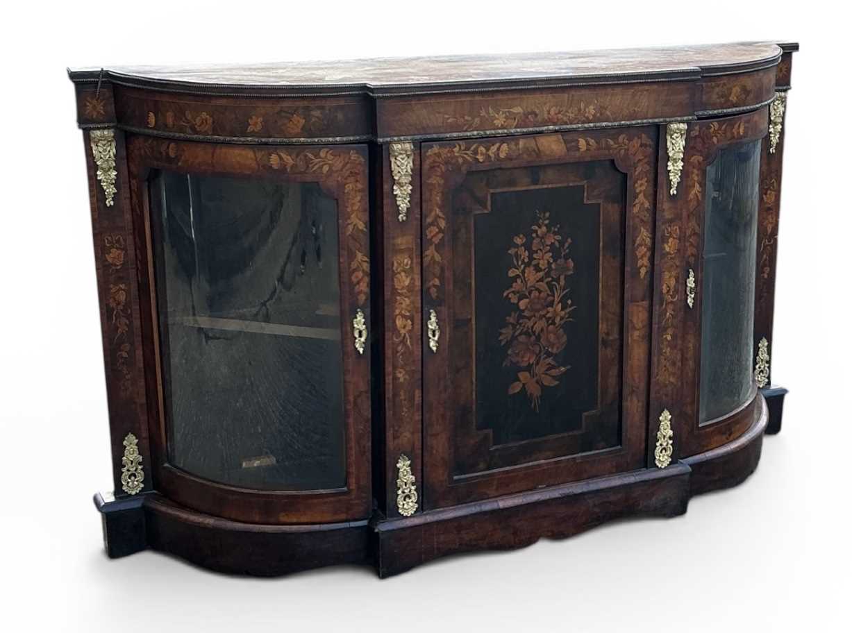 Lot 8 - A Victorian mahogany, walnut and marquetry...
