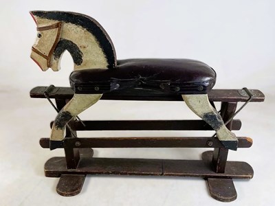 Lot 179 - A bespoke made rocking horse with leather...