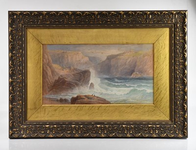 Lot 1496 - T HART F S A; watercolour, crashing waves,...