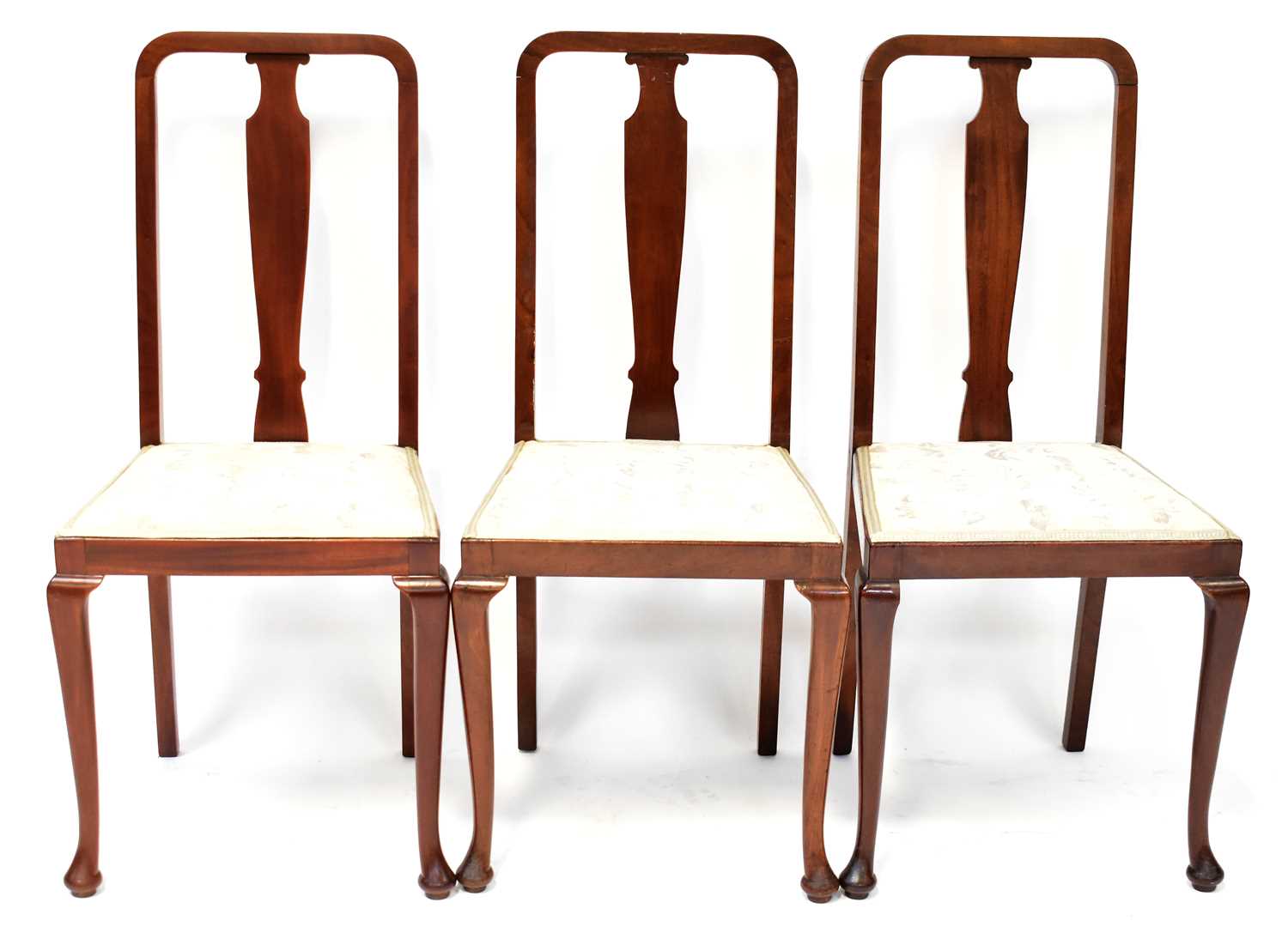 Lot 21 - A part set of three Georgian-style mahogany...