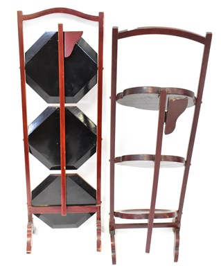 Lot 27 - Two red lacquered chinoiserie decorated...