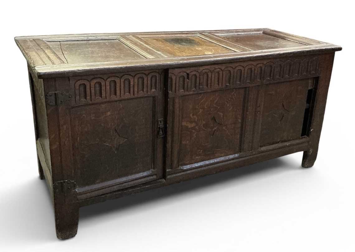 Lot 44 - A late 18th/early 19th century carved oak...