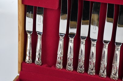 Lot 15 - A silver plated canteen of Kings pattern...