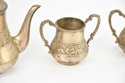 Lot 6 - An Indian metal three piece tea service,...