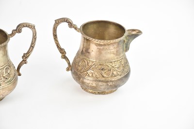 Lot 6 - An Indian metal three piece tea service,...
