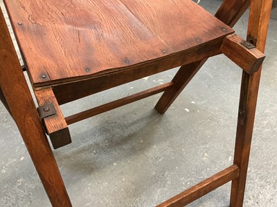 Lot 34 - A pair of George VI 1944 folding stained pine...