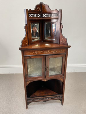 Lot 2050 - A late Victorian inlaid rosewood freestanding...