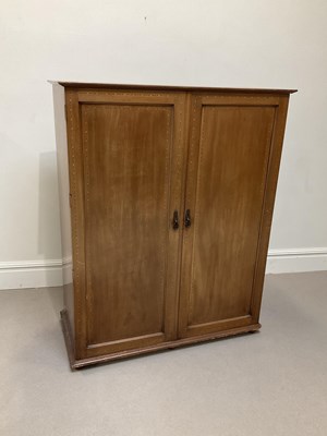 Lot 2047 - An Edwardian mahogany hall robe, with two...