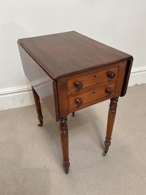 Lot 222 - A Victorian mahogany drop-leaf pembroke table...