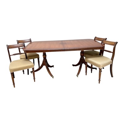 Lot 99 - Four 19th century mahogany bar back dining...