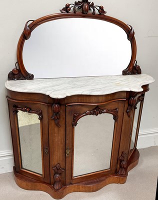 Lot 150 - A Victorian carved walnut dutchess type marble...