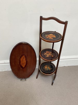Lot 228 - An Edwardian inlaid mahogany butlers tray with...
