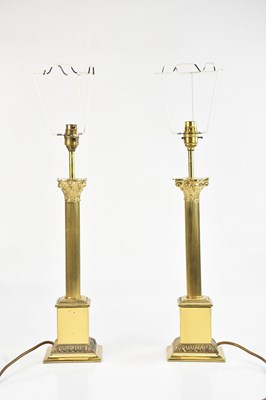 Lot 2357 - A pair of modern Corinthian column lamp bases,...