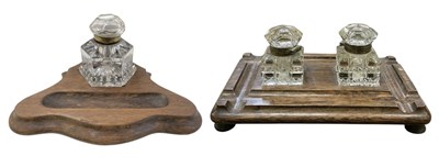 Lot 423 - An early 20th century oak and cut glass...