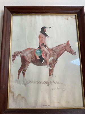 Lot 368 - AFTER FREDERIC REMINGTON; three prints...