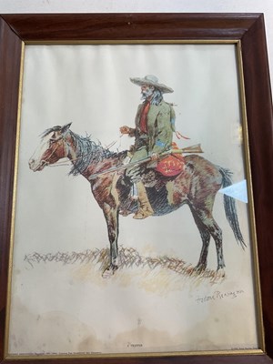 Lot 368 - AFTER FREDERIC REMINGTON; three prints...