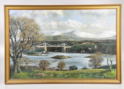 Lot 1522 - PHILIP STANTON; oil on canvas, Menai Bridge...