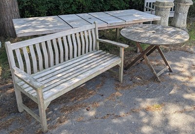 Lot 271 - A vintage Habitat teak extending garden table,...