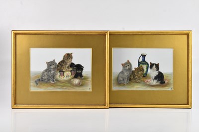 Lot 1493 - BESSIE BAMBER; two watercolour on glass,...