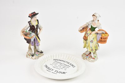 Lot 1273 - SITZENDORF; a pair of 20th century porcelain...