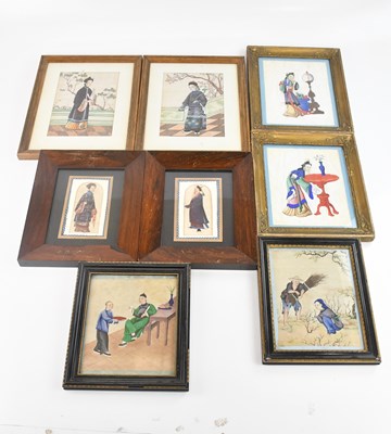 Lot 1053 - A pair of 19th century Chinese hand painted...