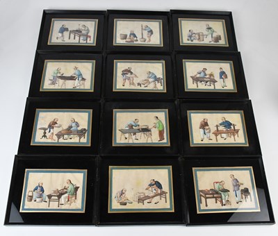 Lot 1055 - A collection of twelve 19th century Chinese...