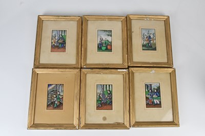 Lot 1068 - A set of six 19th century Chinese pith...