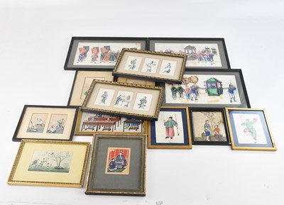 Lot 1057 - A pair of 19th century Chinese hand painted...