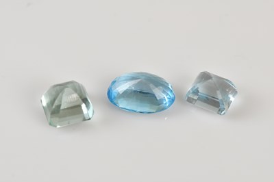 Lot 264 - LOOSE GEMSTONES; two aquamarines, 11.2mm x...