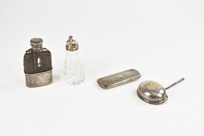 Lot 423 - A hallmarked silver mounted glass whisky...