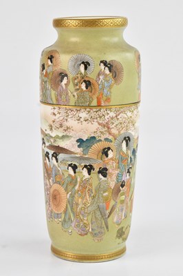 Lot 1079 - KINKOZAN; a Japanese Satsuma porcelain vase,...