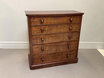 Lot 2025 - A Victorian mahogany chest, with two short and...