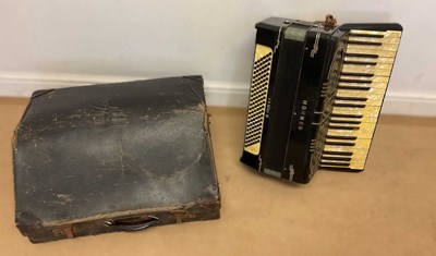 Lot 145 - HOHNER; a Verdi III piano accordion, with case.