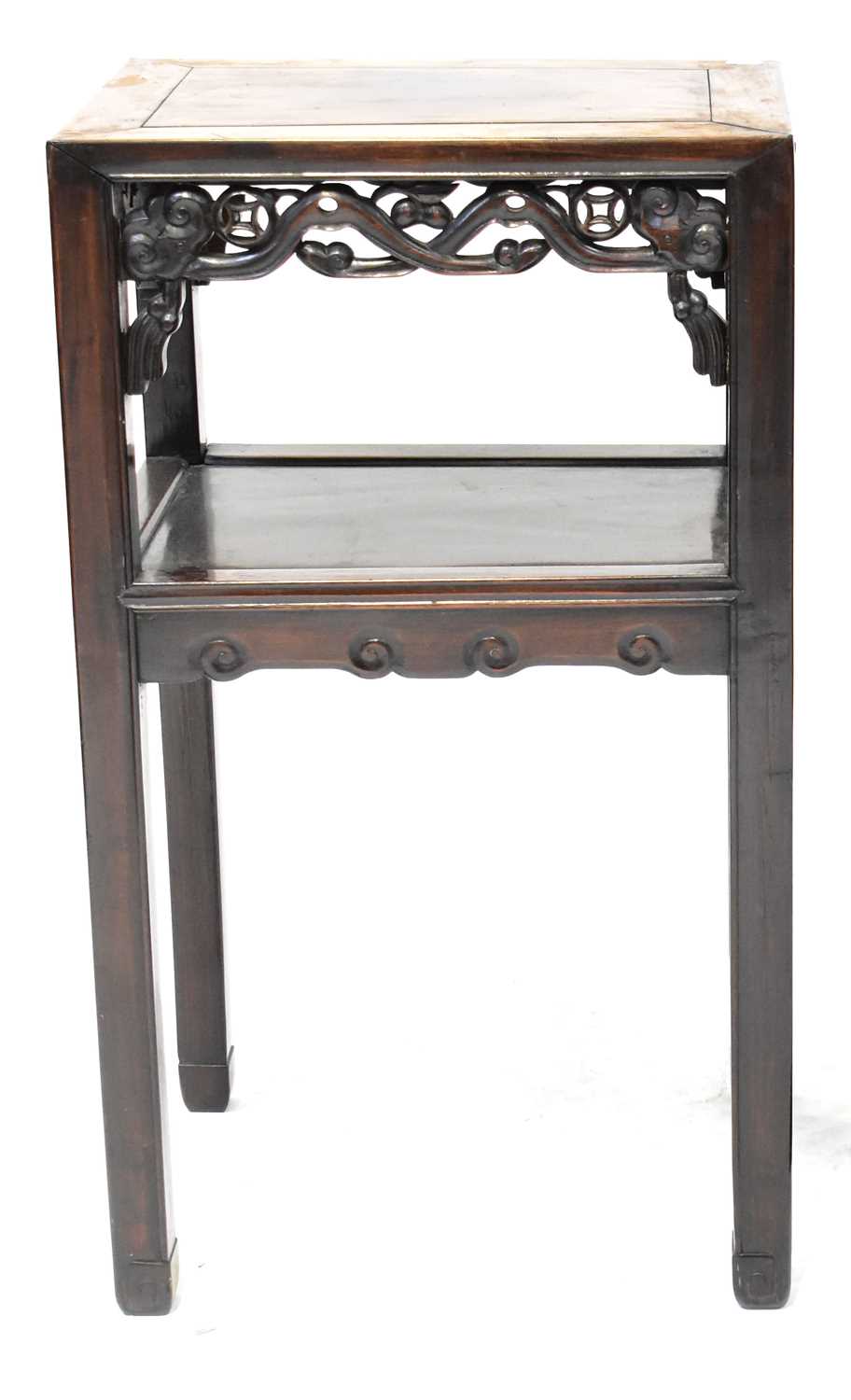 Lot 40 - A Chinese hardwood two-tier occasional table,...