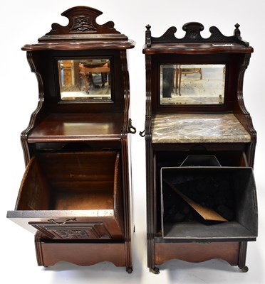 Lot 44 - A near pair of Victorian mahogany coal...