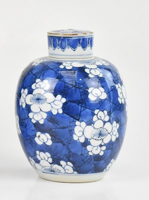Lot 1043 - An 18th blue and white porcelain tea caddy,...