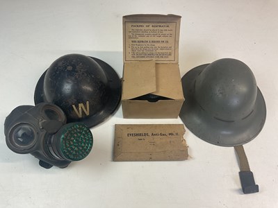 Lot 215 - WWII British items, comprising a warden's...