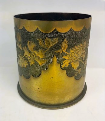 Lot 219 - A WWI German trench art shell, details to base...