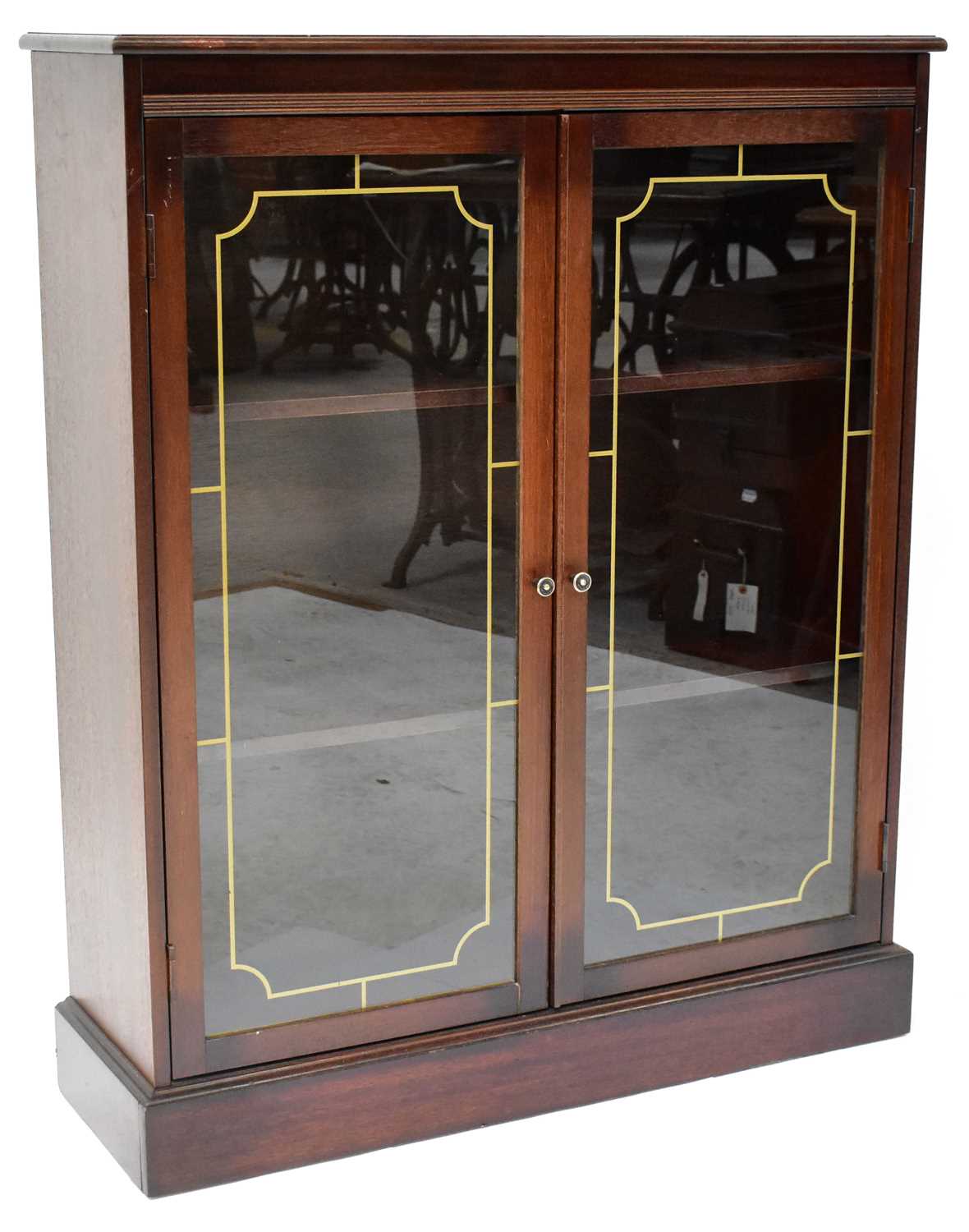 Lot 8 - A reproduction mahogany display cabinet, with...