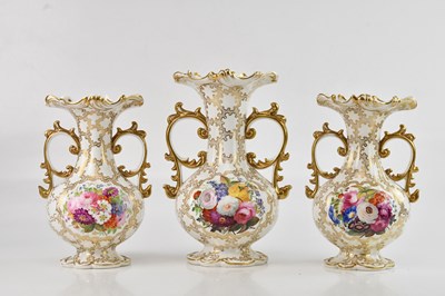 Lot 1282 - CHAMBERLAIN'S WORCESTER; three twin handled...