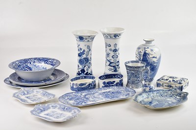 Lot 1335 - MEISSEN; a pair of trumpet vases in the 'Onion'...